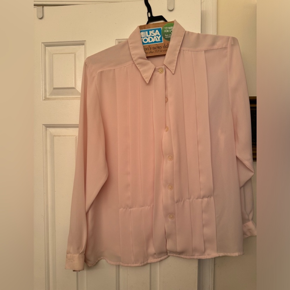 Sheer pink dressy shirt